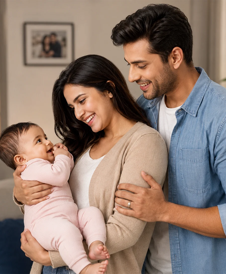 Parents with their baby
